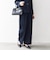 SHIPS any:〈手洗い可能〉ジャカード タック セミワイド パンツ［NAVY BLUE］