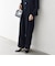 SHIPS any:〈手洗い可能〉ジャカード タック セミワイド パンツ［NAVY BLUE］