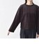 〈手洗い可能〉コットン ポリエステル ベロア ワイド スリーブ ボーダー
