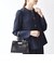 SHIPS any:〈手洗い可能〉ジャカード ノーカラー ペプラム ジャケット［NAVY BLUE］