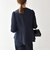 SHIPS any:〈手洗い可能〉ジャカード ノーカラー ペプラム ジャケット［NAVY BLUE］
