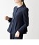 SHIPS any:〈手洗い可能〉ジャカード ノーカラー ペプラム ジャケット［NAVY BLUE］