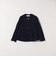 SHIPS any:〈手洗い可能〉ジャカード ノーカラー ペプラム ジャケット［NAVY BLUE］