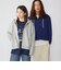 【WEB限定】SHIPS: クロップド ワイド ワンポイント ロゴ ジップアップ フーディー