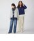【WEB限定】SHIPS: クロップド ワイド ワンポイント ロゴ ジップアップ フーディー