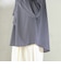 〈手洗い可能〉プリント タイ 長袖 ブラウス