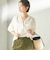 〈手洗い可能〉IMPERIAL LINEN 混 バンドカラー スキッパー シャツ