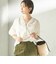 〈手洗い可能〉IMPERIAL LINEN 混 バンドカラー スキッパー シャツ