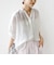 〈手洗い可能〉IMPERIAL LINEN 混 バンドカラー スキッパー シャツ