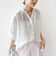 〈手洗い可能〉IMPERIAL LINEN 混 バンドカラー スキッパー シャツ