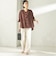 〈手洗い可能〉IMPERIAL LINEN 混 バンドカラー スキッパー シャツ