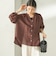 〈手洗い可能〉IMPERIAL LINEN 混 バンドカラー スキッパー シャツ