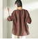 〈手洗い可能〉IMPERIAL LINEN 混 バンドカラー スキッパー シャツ