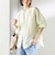 〈手洗い可能〉IMPERIAL LINEN 混 バンドカラー スキッパー シャツ