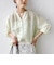 〈手洗い可能〉IMPERIAL LINEN 混 バンドカラー スキッパー シャツ