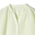 〈手洗い可能〉IMPERIAL LINEN 混 バンドカラー スキッパー シャツ