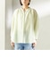 〈手洗い可能〉IMPERIAL LINEN 混 バンドカラー スキッパー シャツ