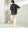 〈手洗い可能〉IMPERIAL LINEN 混 バンドカラー スキッパー シャツ