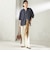 〈手洗い可能〉IMPERIAL LINEN 混 バンドカラー スキッパー シャツ