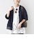 〈手洗い可能〉IMPERIAL LINEN 混 バンドカラー スキッパー シャツ