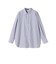 SHIPS Primary Navy Label:コットン タイプライター ビッグ シャツ （ライム/パープル）