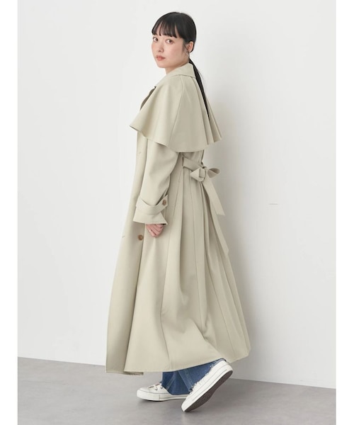 【mich】ENFOLD　エンフォルド　2way　ケープコート　グレー　M mich】ENFOLD エンフォルド 2way ケープコート グレー M 上質な