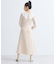 襟レースニットワンピース