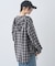 フーディーチェックシャツ