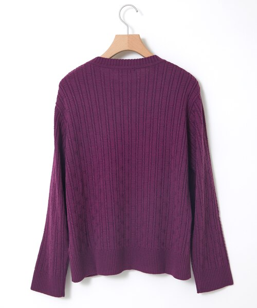 ウールブレンド 地柄編み プルオーバーニット【一部店舗限定