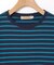 柄編み襟 ボーダー Tシャツ