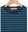 柄編み襟 ボーダー Tシャツ
