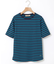 柄編み襟 ボーダー Tシャツ