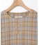 スキッパー チェック柄 ブラウス
