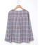 スキッパー チェック柄 ブラウス