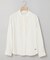 刺繍フリルデザイン 長袖 ブラウス