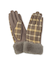チェック×フェイクファーグローブ
