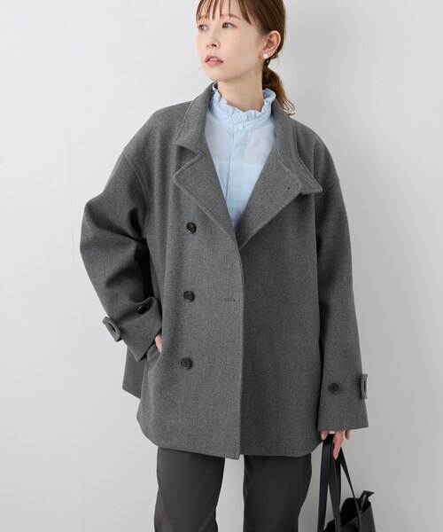 スタンドカラー　メルトンコート メルトン ジャージー スタンドカラーコート