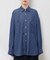 シャンブレーデニム調シャツ