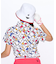 カラーブロック総柄半袖シャツ