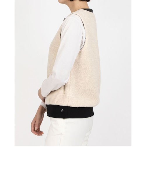 ランバン スポール LANVIN SPORT フェイクファーアウターベスト【蓄熱