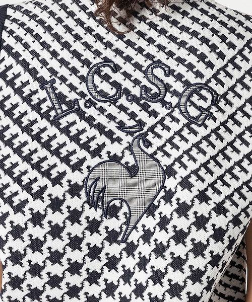 デサントゴルフ ウール混 ニット ベスト ネイビー 総柄 Lサイズ デサントゴルフ ウール混 ニット ベスト ネイビー 総柄 Lサイズ