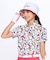 カラーブロック総柄半袖シャツ