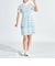 『SEASON COLLECTION』ストレッチ マナード先染めパネルボーダー半袖ワンピース(インパンツ付き)