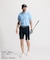 マンシングウェア MUNSINGWEAR 高通気 Sunscreen NIR フットプリント総柄台衿付き半袖ポロシャツ