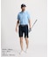 マンシングウェア MUNSINGWEAR 高通気 Sunscreen NIR フットプリント総柄台衿付き半袖ポロシャツ