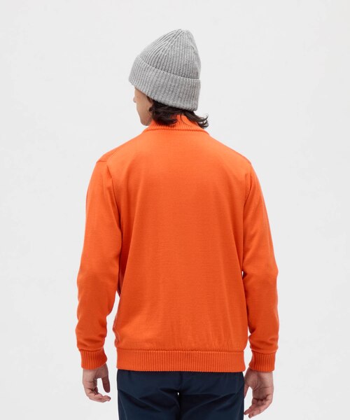 マンシングウェア MUNSINGWEAR 防風裏地付きフルジップ地柄セーター