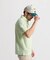 マンシングウェア MUNSINGWEAR シアサッカーストライプ台襟付き半袖ポロシャツ