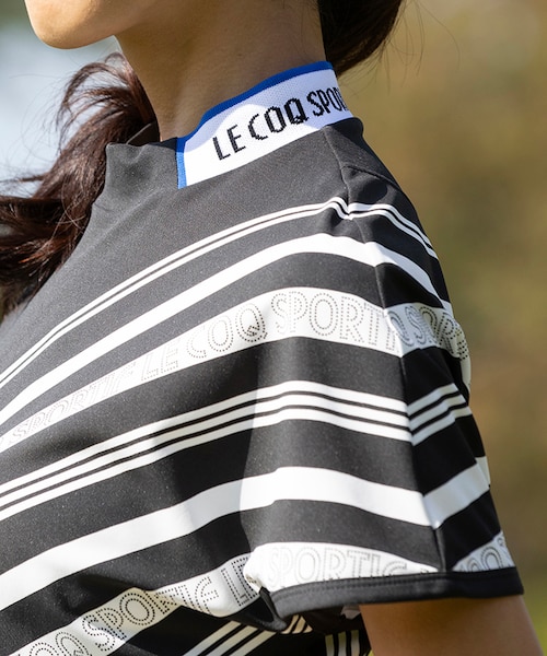 ワイドフィット】ボーダーモックネックシャツ｜ルコック