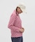 マンシングウェア MUNSINGWEAR ブロックチェック柄プリント長袖ポロシャツ