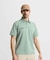 マンシングウェア MUNSINGWEAR ストレッチシアサッカーストライプ台襟付き半袖ポロシャツ